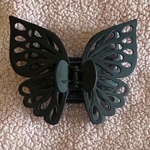 Black Butterfly Hair Clip - Cutout Design